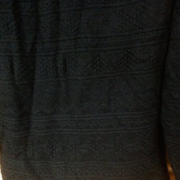 Neve Black Textured Nordic Wool Blend Mock Neck Alpine Pullover Sweater Size XL - Picture 6 of 6